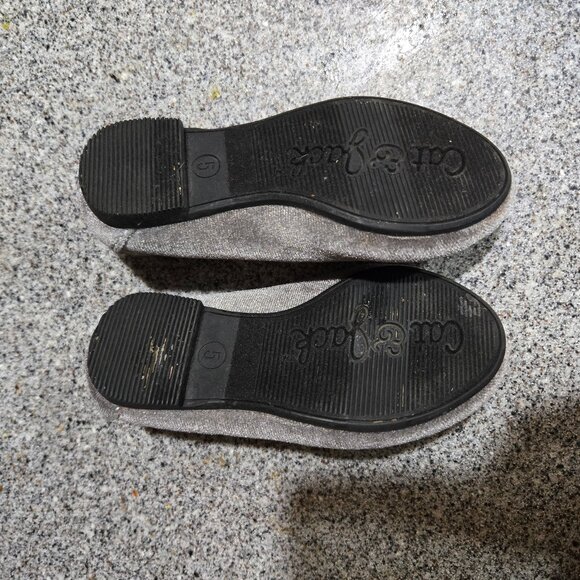 Cat & Jack Silver Velvet Mouse Flats - Picture 2 of 2